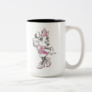 Minnie Elegant Pose Watercolor Two-Tone Coffee Mug