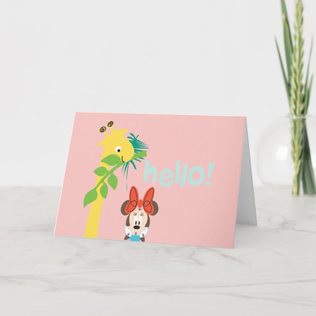 Minnie & Giraffe - Hello! Card (Front)