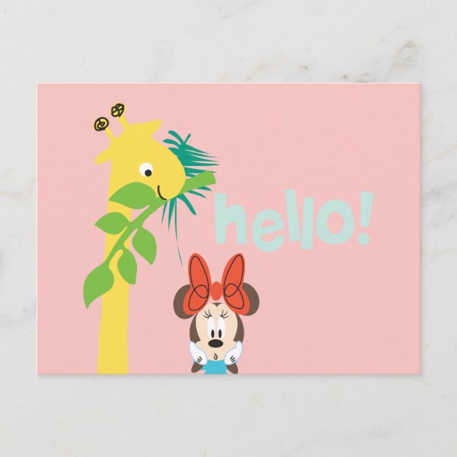 Minnie & Giraffe - Hello! Postcard (Front)