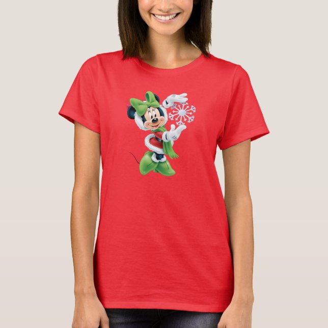 Minnie Holding Snowflake T-Shirt (Front)