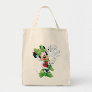 Minnie Holding Snowflake Tote Bag