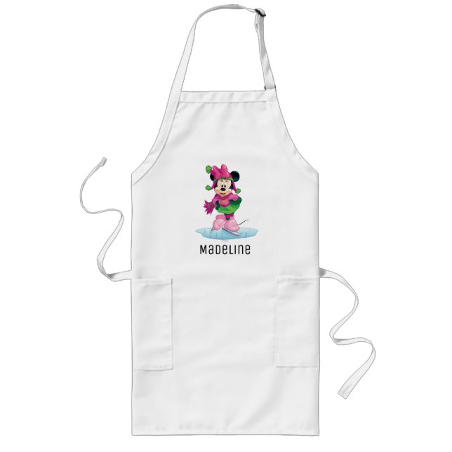 Minnie Ice Skating Long Apron (Front)