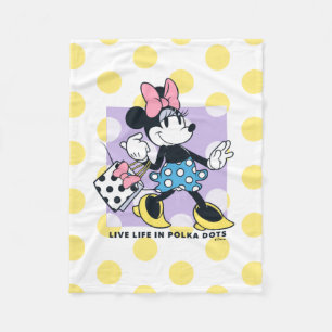 Minnie Live Life in Polka Dots Fleece Blanket