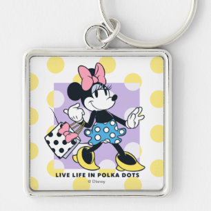 Minnie Live Life in Polka Dots Keychain