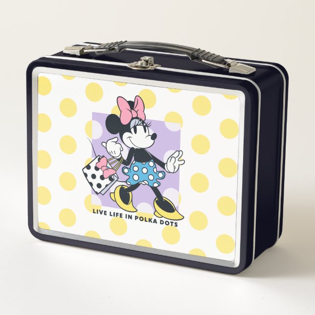 Minnie Live Life in Polka Dots Metal Lunch Box (Front)