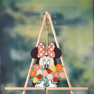 Minnie Love is in Bloom Bridal Shower Welcome Acrylic Sign