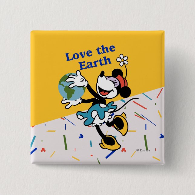 Minnie | Love the Earth 2 Inch Square Button (Front)