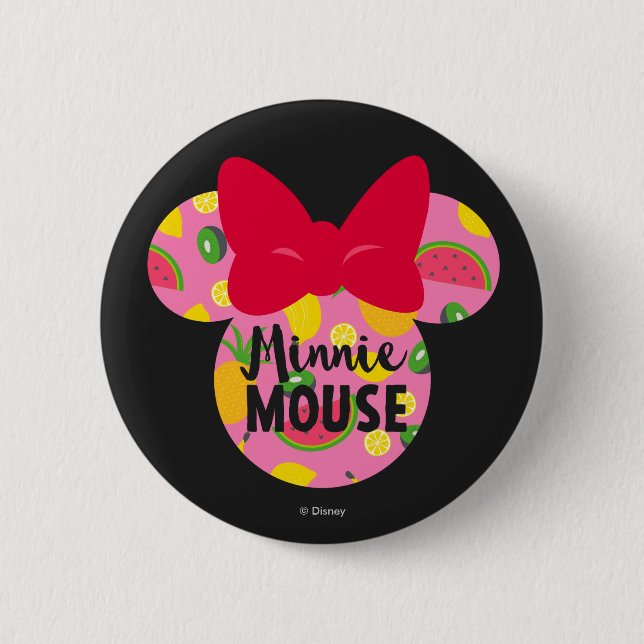 Minnie | Minnie Tropical Logo 2 Inch Round Button (Front)