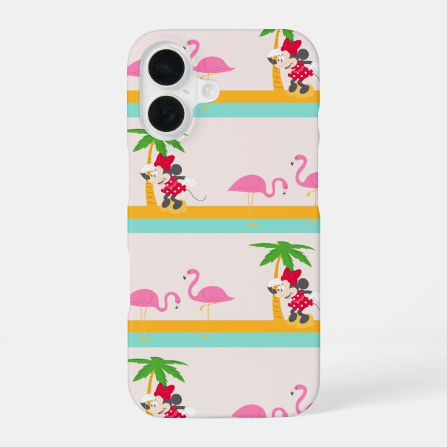 Minnie | Minnie's Tropical Pattern iPhone 16 Case (Back)