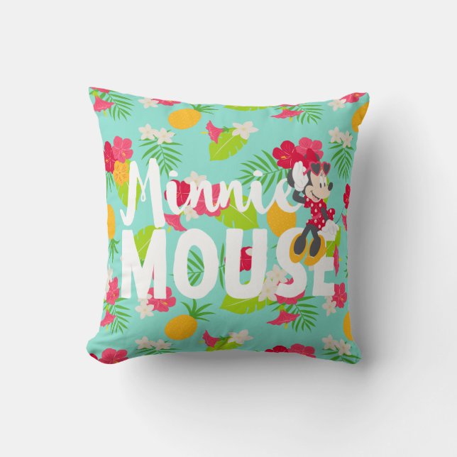 Minnie | Minnie's Tropical Pose Throw Pillow (Front)
