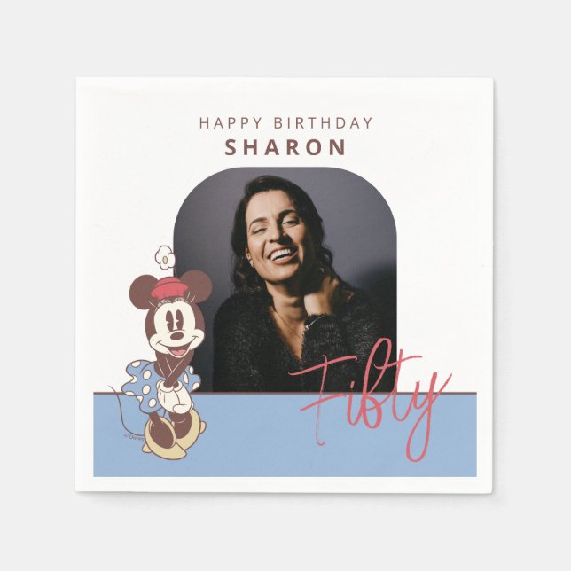 Minnie Mouse 50th Birthday Photo Napkin (Front)