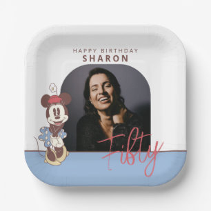 Minnie Mouse 50th Birthday Photo Paper Plate