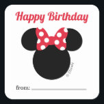 Minnie Mouse | A Gift From - Birthday Square Sticker<br><div class="desc">Check out these awesome Minnie Mouse Happy Birthday Stickers. These stickers are designed to place on a Birthday gift or Back in lieu of a card.</div>