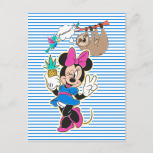 Minnie Mouse and Sloth   Photobomb Postcard