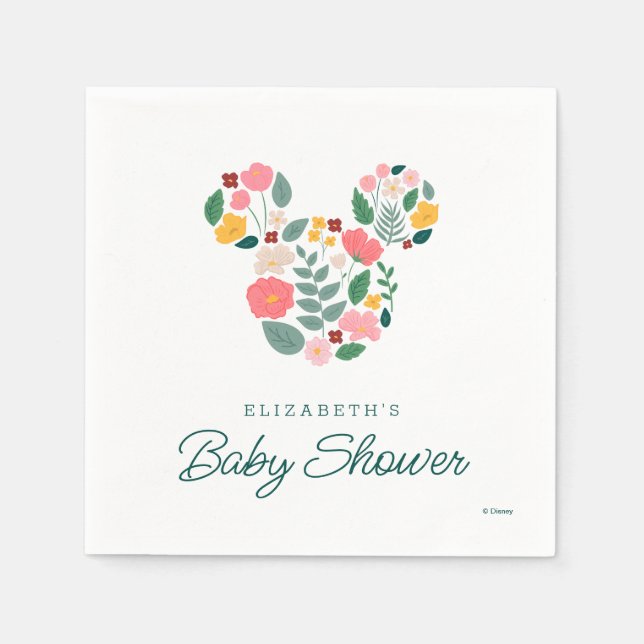Minnie Mouse | Baby in Bloom Baby Shower Napkin (Front)
