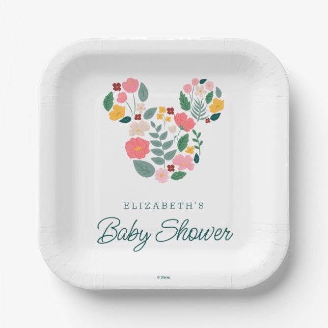 Minnie Mouse | Baby in Bloom Baby Shower Paper Plate (Front)
