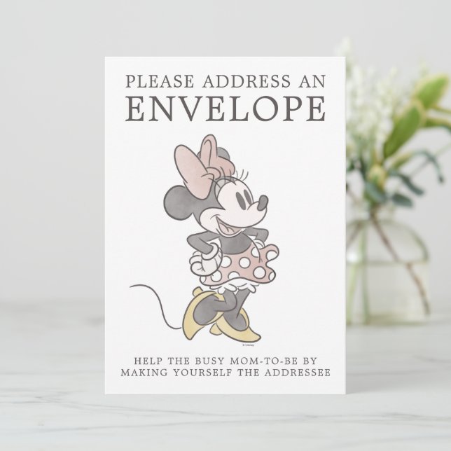 Minnie Mouse Baby Shower Address Envelope Invitation (Standing Front)