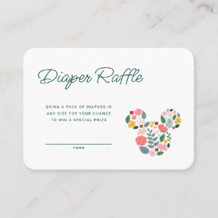 Minnie Mouse Baby Shower Diaper Raffle Place Card