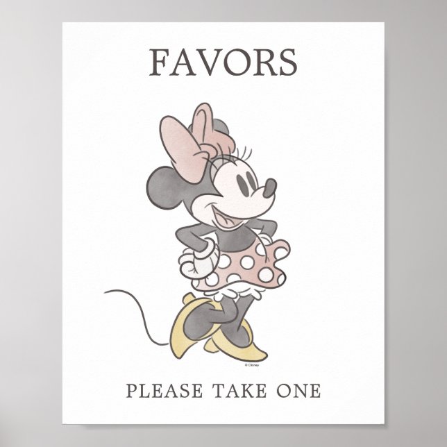 Minnie Mouse Baby Shower Favour Table Sign (Front)