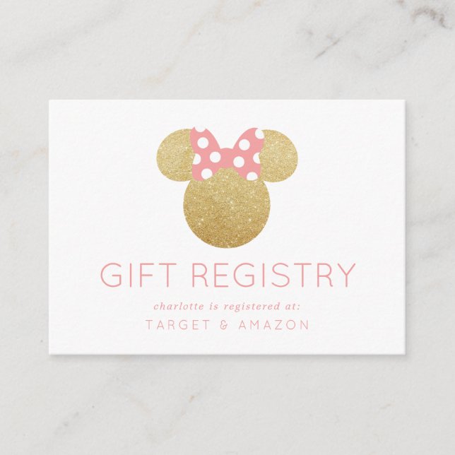 Minnie Mouse | Bachelorette Gift Registry Enclosure Card (Front)