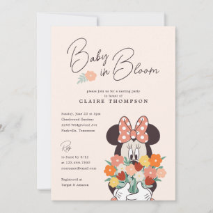 Minnie Mouse Bébé en Fleur Invitation pour Fête
