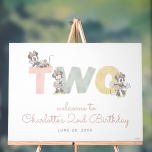 Minnie Mouse Birthday Chalkboard Birthday Welcome Acrylic Sign