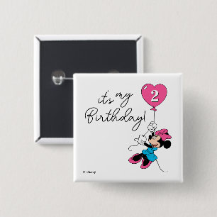 Minnie Mouse Birthday Girl 2 Inch Square Button