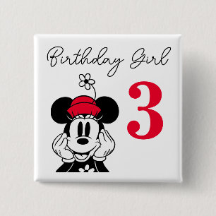 Minnie Mouse Birthday Girl 2 Inch Square Button