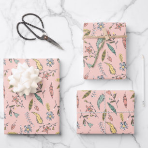 Minnie Mouse Boho Festival Birthday Pattern Wrapping Paper Sheet
