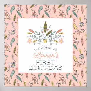 Minnie Mouse Boho Festival Birthday Poster