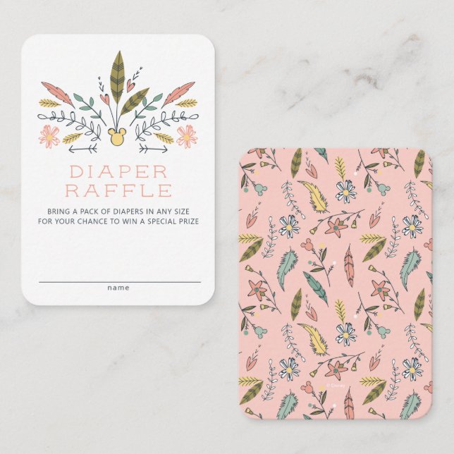Minnie Mouse Boho Festival | Diaper Raffle Place Card (Front/Back)