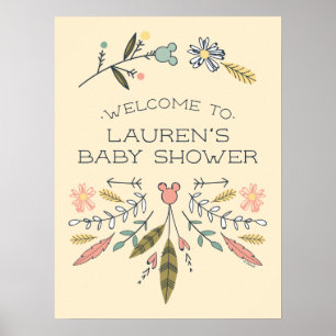 Minnie Mouse Boho Festival Girl Baby Shower Poster