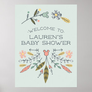 Minnie Mouse Boho Festival Girl Baby Shower Poster