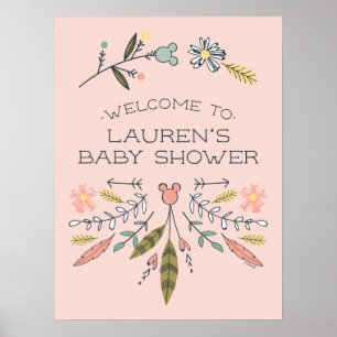 Minnie Mouse Boho Festival Girl Baby Shower Poster
