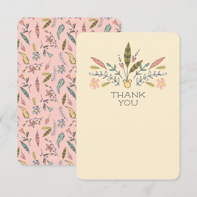Minnie Mouse Boho Festival Shower Thank You (Front/Back)