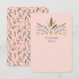 Minnie Mouse Boho Festival Shower Thank You Card