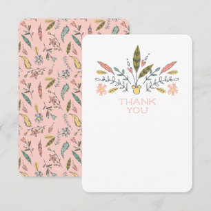 Minnie Mouse Boho Festival Shower Thank You Card