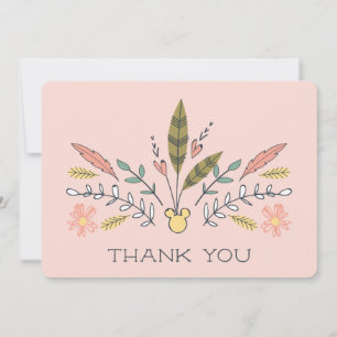 Minnie Mouse Boho Festival Shower Thank You Card