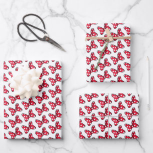 Minnie Mouse Bow Birthday Pattern  Wrapping Paper Sheet