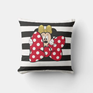 Minnie Mouse   Bow Tie Throw Pillow