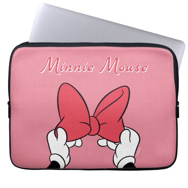 Minnie Mouse Bow with Rainbow Laptop Sleeve (Front)