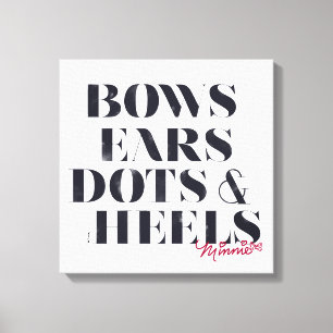 Minnie Mouse   Bows Ears Dots & Heels 4 Canvas Print