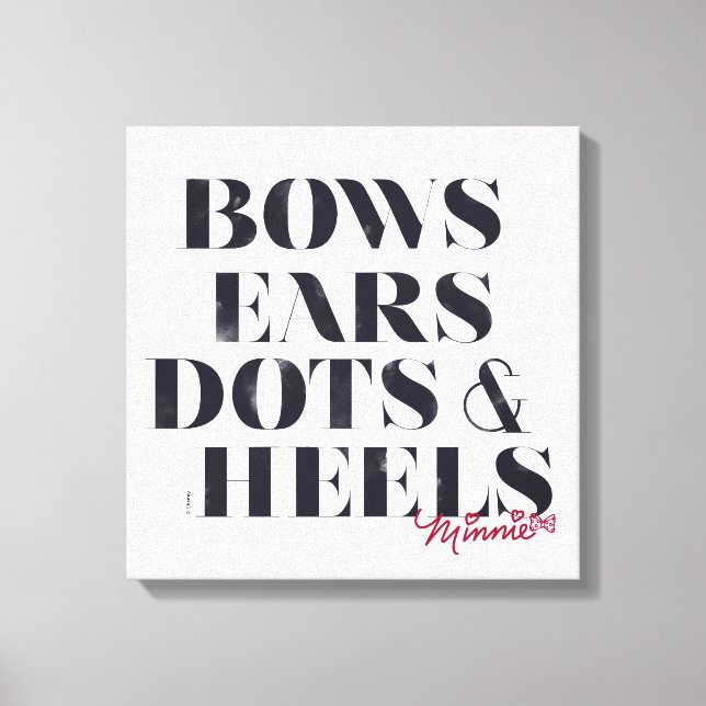 Minnie Mouse | Bows Ears Dots & Heels 4 Canvas Print (Front)