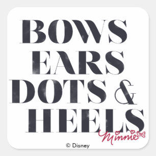Minnie Mouse   Bows Ears Dots & Heels Square Sticker