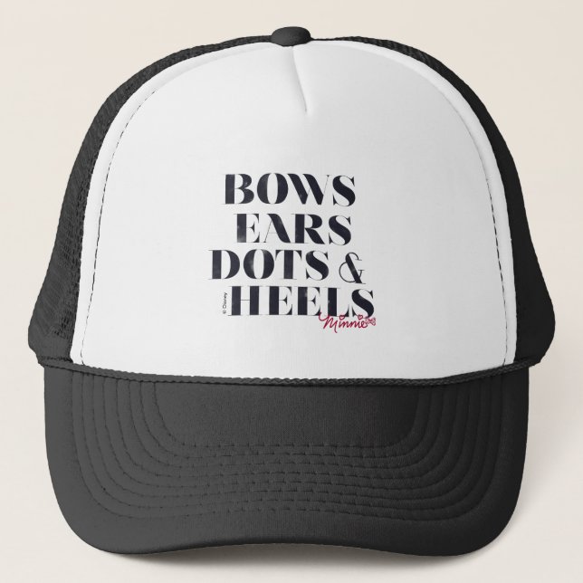 Minnie Mouse | Bows Ears Dots & Heels Trucker Hat (Front)