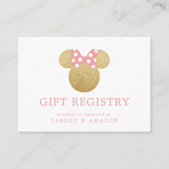 Minnie Mouse | Bridal Shower Gift Registry Enclosure Card (Front)