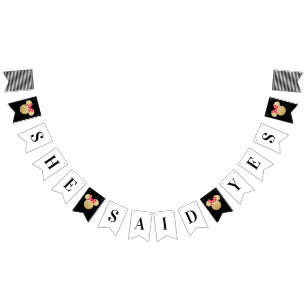 Minnie Mouse Bridal Shower   She Said Yes Bunting Flags