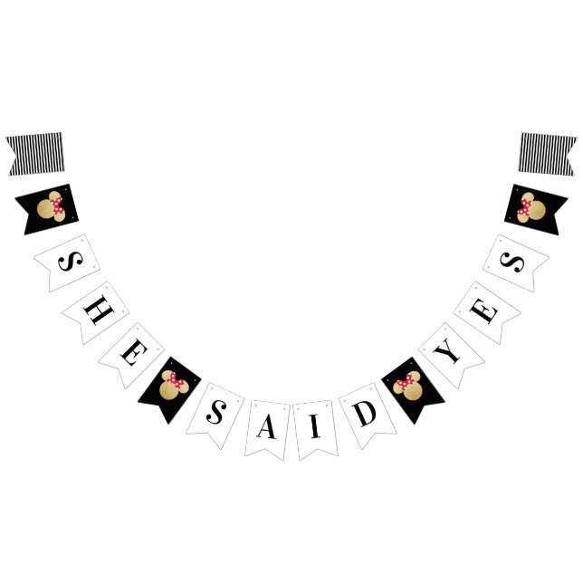 Minnie Mouse Bridal Shower | She Said Yes Bunting Flags (All)