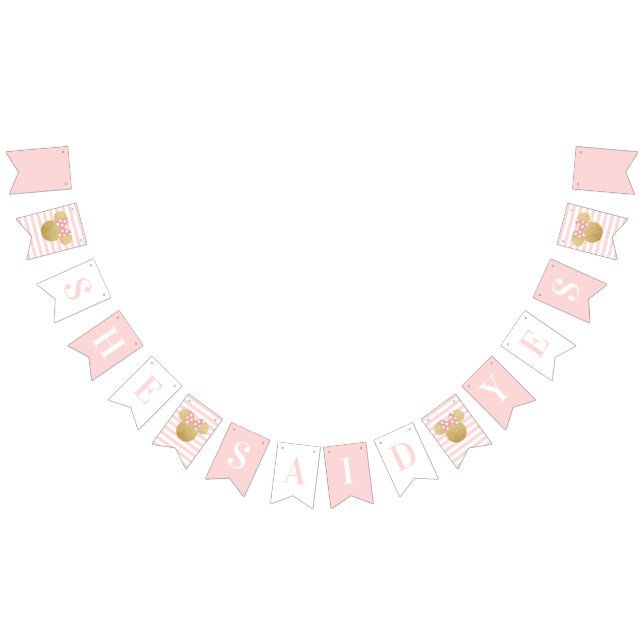 Minnie Mouse Bridal Shower | She Said Yes Bunting Flags (All)