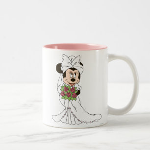Minnie Mouse   Bride at Wedding Two-Tone Coffee Mug